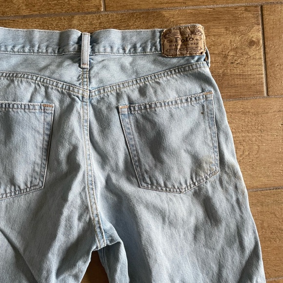 Polo Ralph Lauren Light Blue high rise straight leg distressed Jeans 28 - Picture 12 of 13
